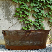 XL Rustic Vintage Metal Bath Planter