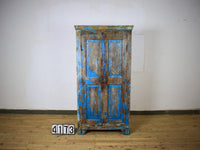 Vintage Rustic Wooden Worn Painted Cupboard Cabinet