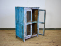 Vintage Worn Painted Rustic Cupboard Cabinet
