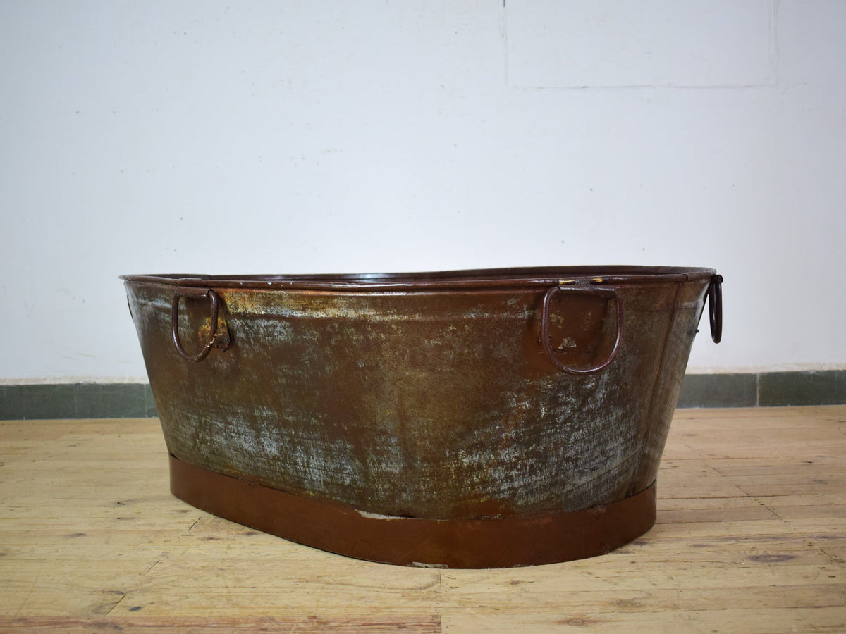 XL Rustic Vintage Metal Bath Planter
