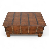 Vintage Rustic Wooden Chest Box Coffee Table