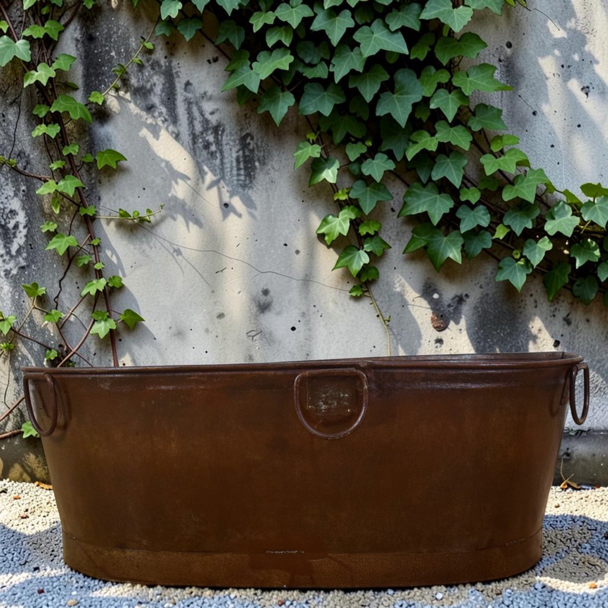 XL Rustic Vintage Metal Bath Planter