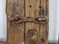 Pair of XL Antique Vintage Indian Wooden Iron Jali Doors Shutters