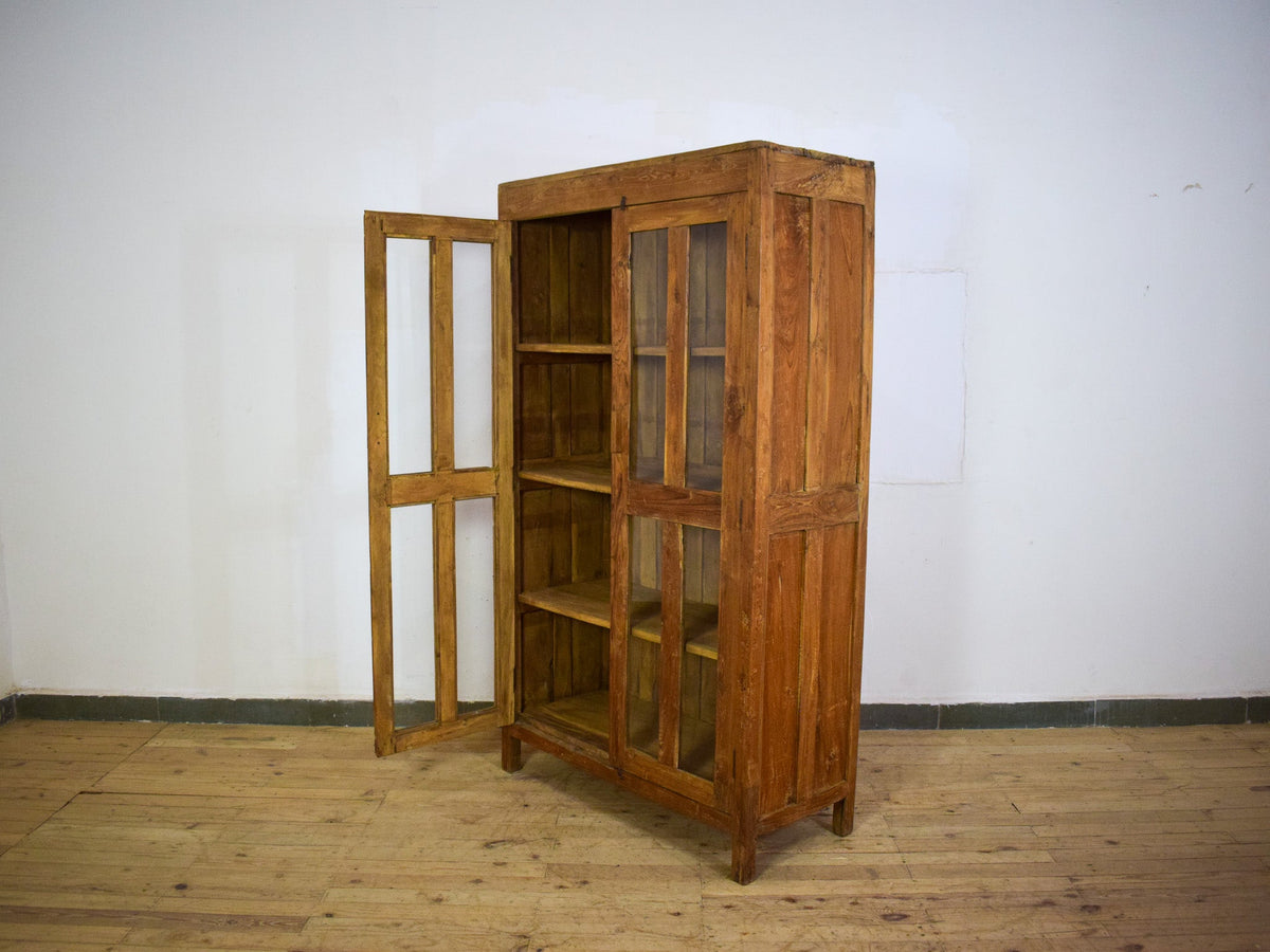 Vintage Wooden Housekeepers Rustic Cupboard Cabinet