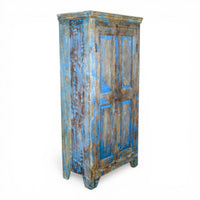 Vintage Rustic Wooden Worn Painted Cupboard Cabinet