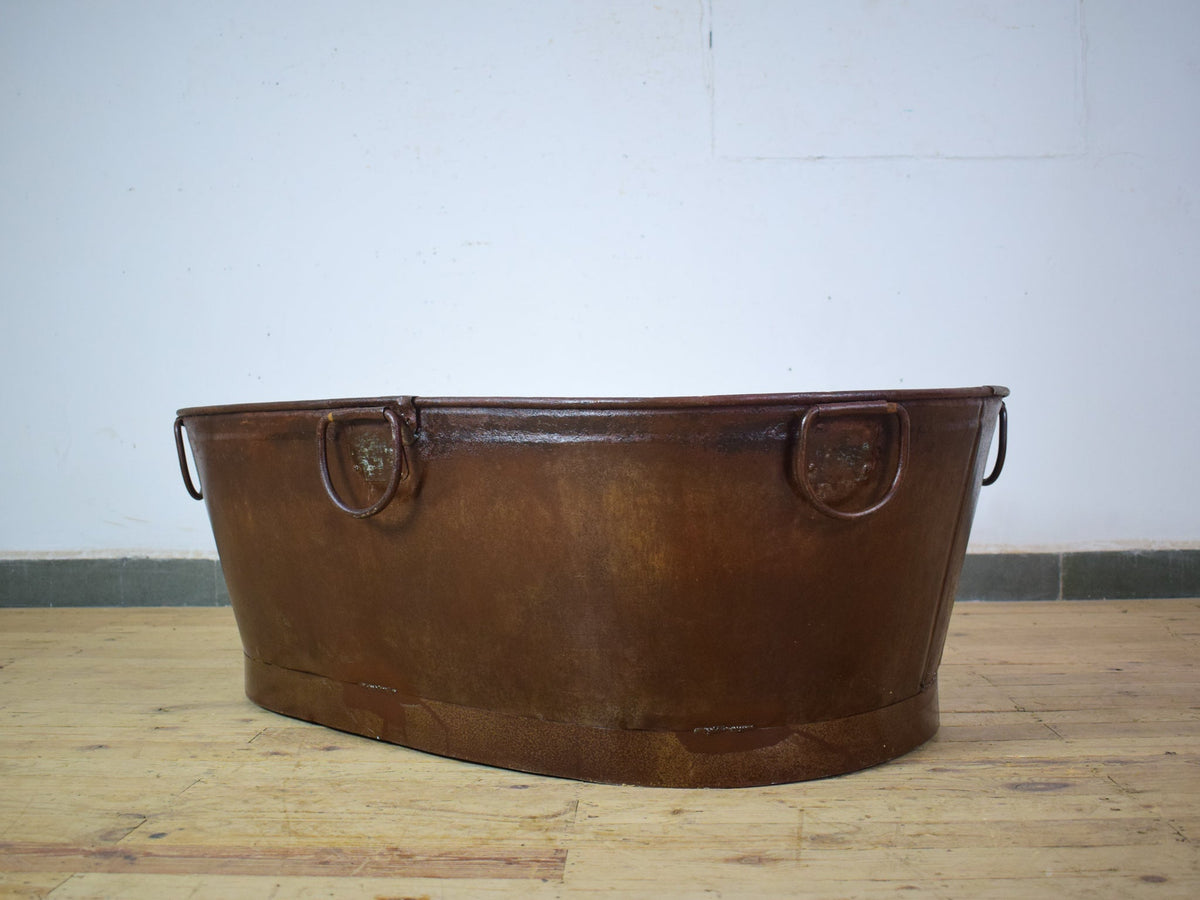 XL Rustic Vintage Metal Bath Planter