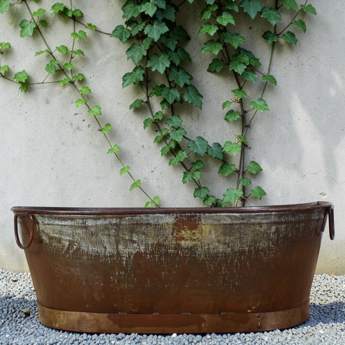 XL Rustic Vintage Metal Bath Planter