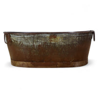 XL Rustic Vintage Metal Bath Planter