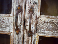 Vintage Worn Painted Rustic Cupboard Cabinet
