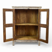 Vintage Worn Painted Rustic Cupboard Cabinet