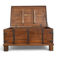 Vintage Rustic Wooden Chest Box Coffee Table
