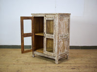 Vintage Worn Painted Rustic Cupboard Cabinet