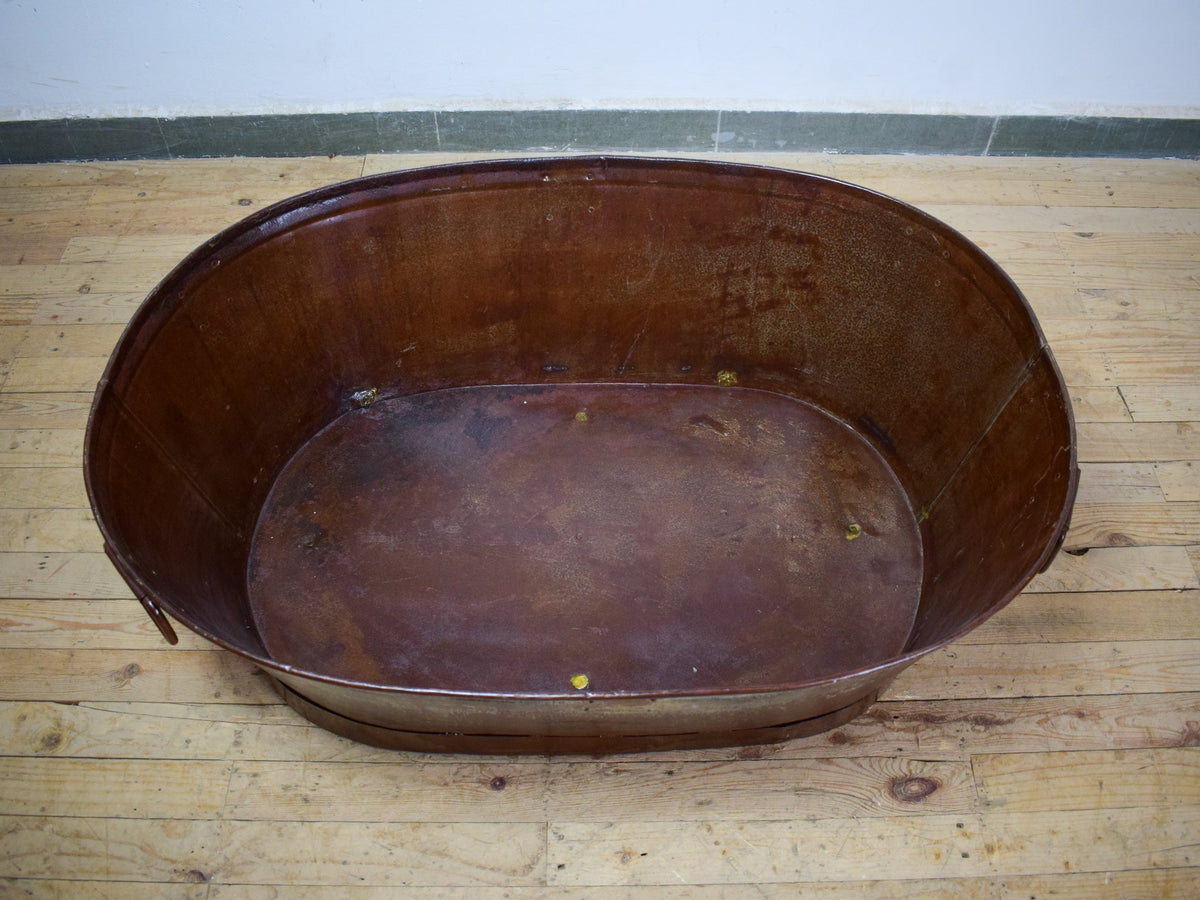 XL Rustic Vintage Metal Bath Planter