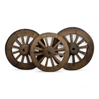 Old Antique Original Wooden Cart Wheel Garden Display
