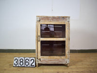 Vintage Worn Painted Rustic Cupboard Cabinet