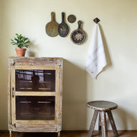 Vintage Worn Painted Rustic Cupboard Cabinet