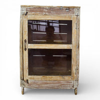 Vintage Worn Painted Rustic Cupboard Cabinet