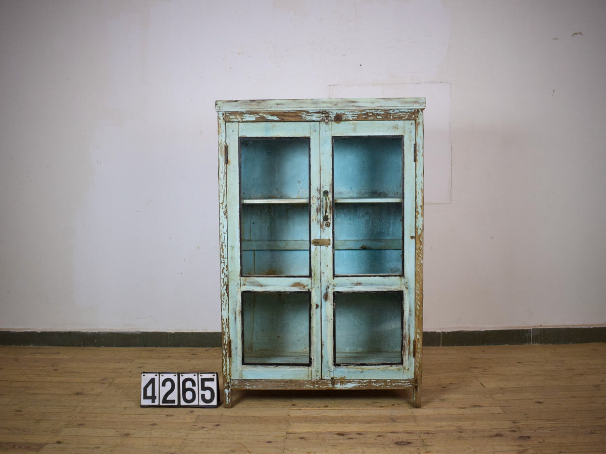 Vintage Rustic Wooden Painted Cupboard Cabinet