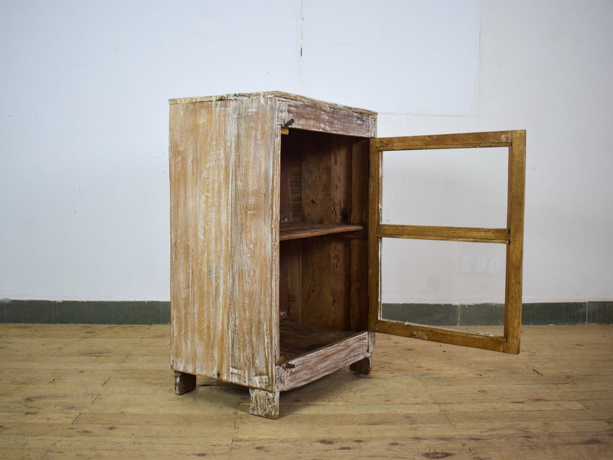 Vintage Worn Painted Rustic Cupboard Cabinet