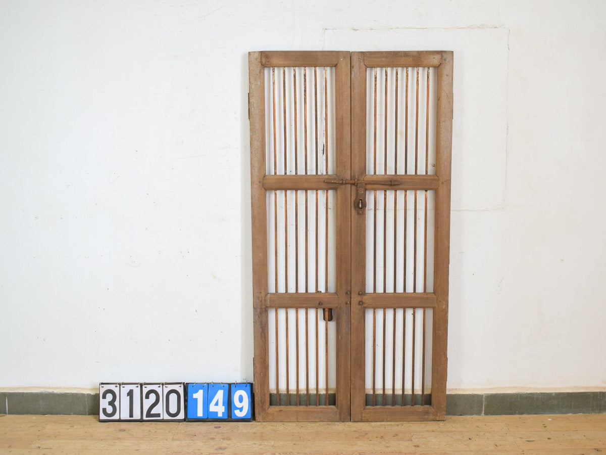 Pair of Antique Vintage Indian Doors Shutters
