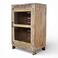 Vintage Worn Painted Rustic Cupboard Cabinet