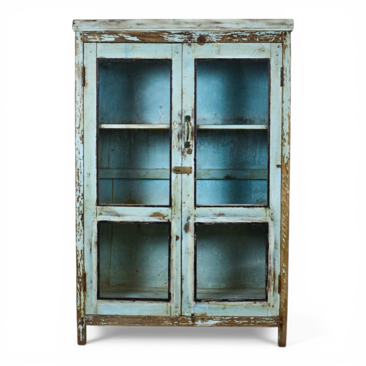 Vintage Rustic Wooden Painted Cupboard Cabinet