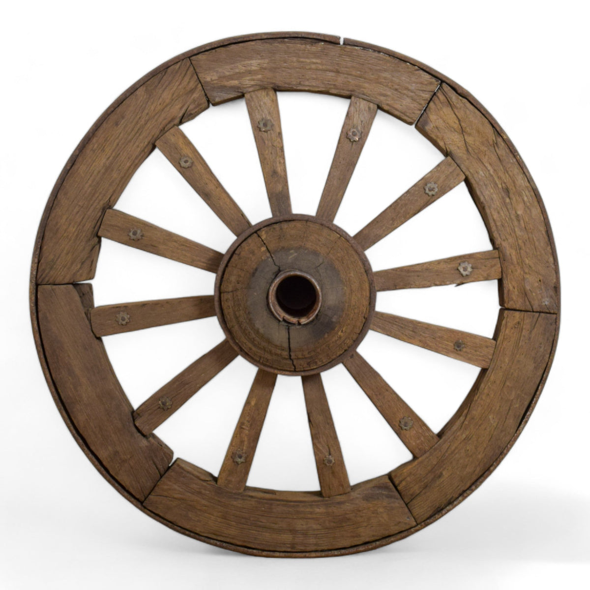 Old Antique Original Wooden Cart Wheel Garden Display