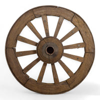 Old Antique Original Wooden Cart Wheel Garden Display