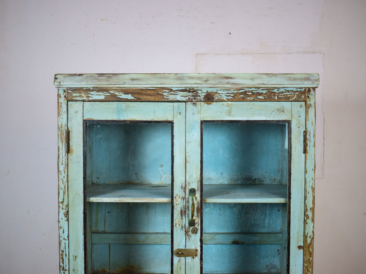 Vintage Rustic Wooden Painted Cupboard Cabinet