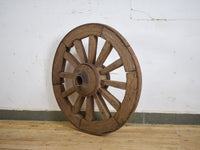 Old Antique Original Wooden Cart Wheel Garden Display