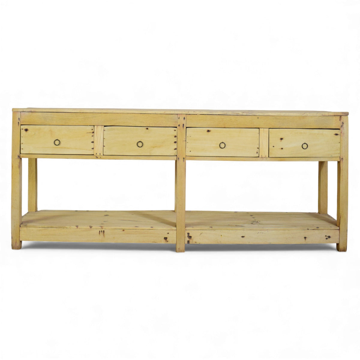 Vintage Rustic Bleached Wood Cupboard Cabinet Sideboard Console