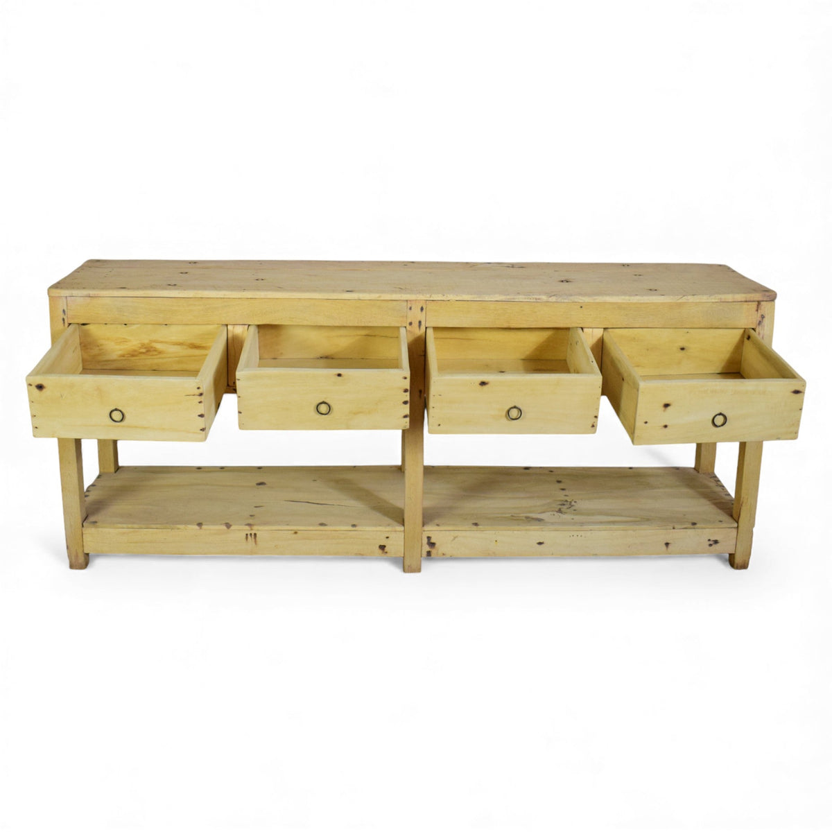 Vintage Rustic Bleached Wood Cupboard Cabinet Sideboard Console