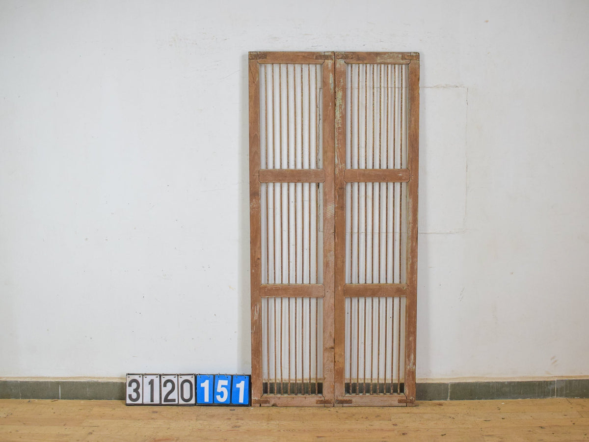 Pair of Antique Vintage Indian Doors Shutters