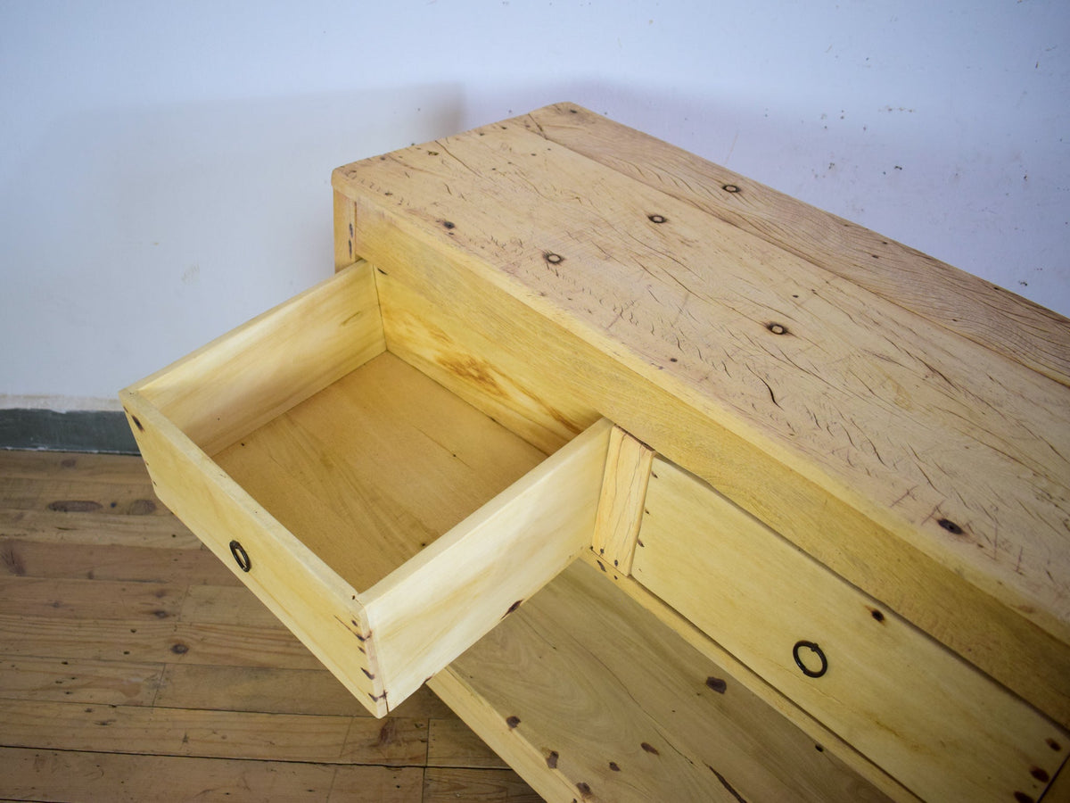 Vintage Rustic Bleached Wood Cupboard Cabinet Sideboard Console