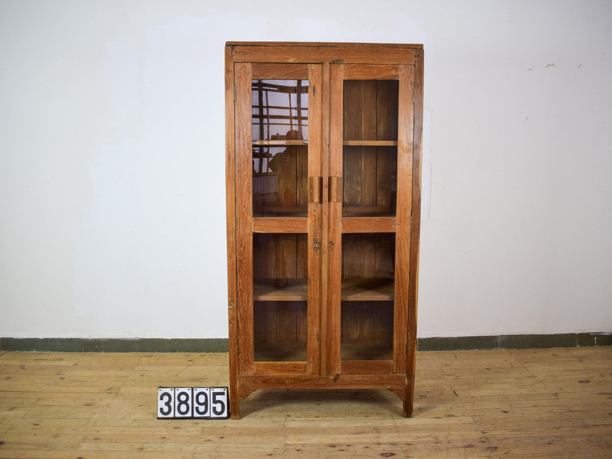 Vintage Rustic Hard Wood Display Housekeepers Cupboard Cabinet