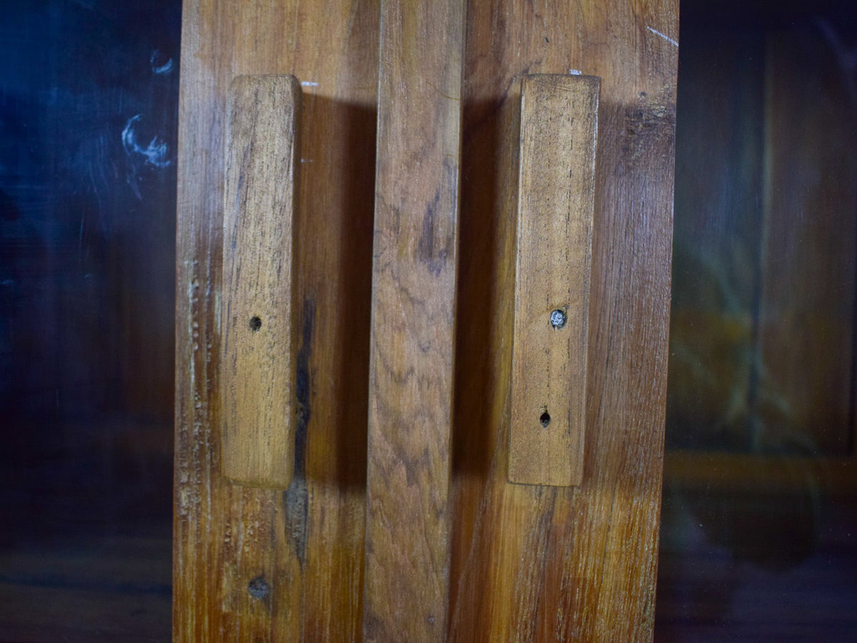 Vintage Rustic Hard Wood Display Housekeepers Cupboard Cabinet