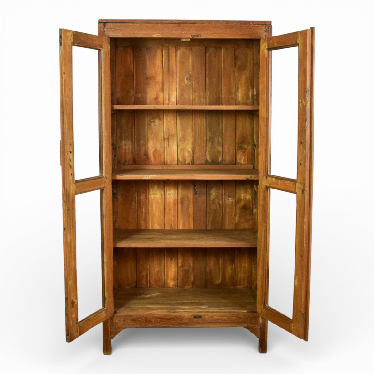 Vintage Rustic Hard Wood Display Housekeepers Cupboard Cabinet