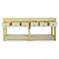 Vintage Rustic Bleached Wood Cupboard Cabinet Sideboard Console