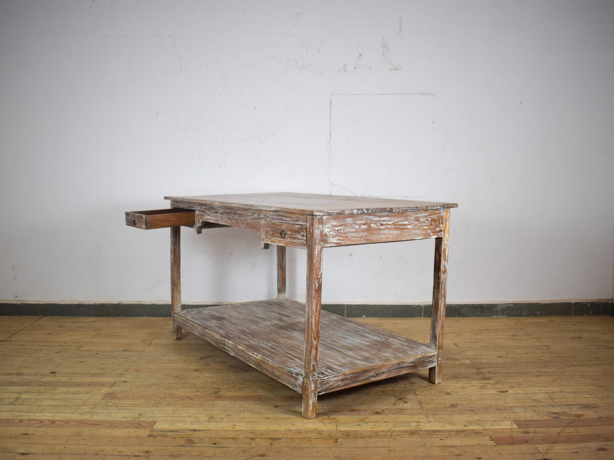 Large Vintage Wooden Sideboard Kitchen Island Display Table