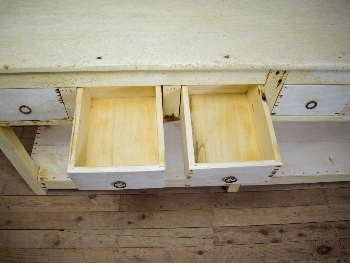 Vintage Rustic Bleached Wood Cupboard Cabinet Sideboard Console