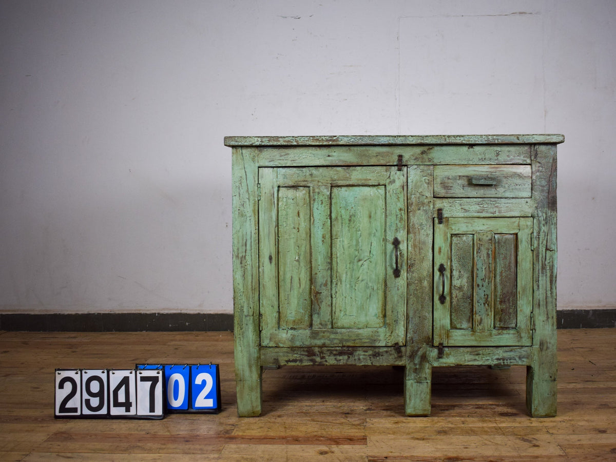 Vintage Painted Kitchen Island Cupboard Cabinet