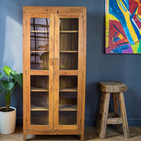Vintage Rustic Hard Wood Fitted Interior Cupboard Cabinet Storage