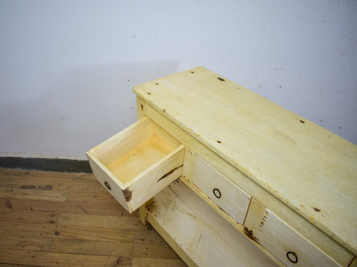 Vintage Rustic Bleached Wood Cupboard Cabinet Sideboard Console