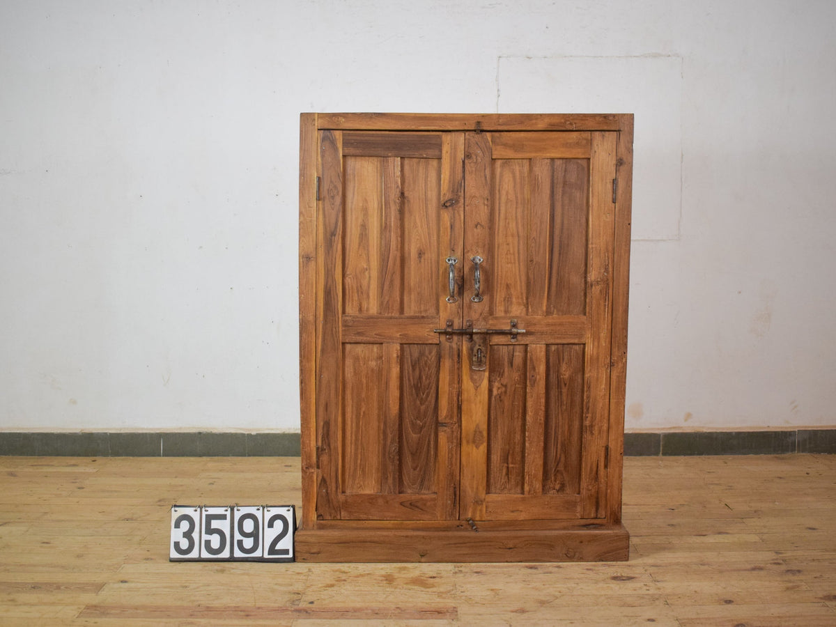 Vintage Rustic Teak Wood Fitted Interior Cupboard Cabinet Storage