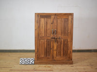 Vintage Rustic Teak Wood Fitted Interior Cupboard Cabinet Storage