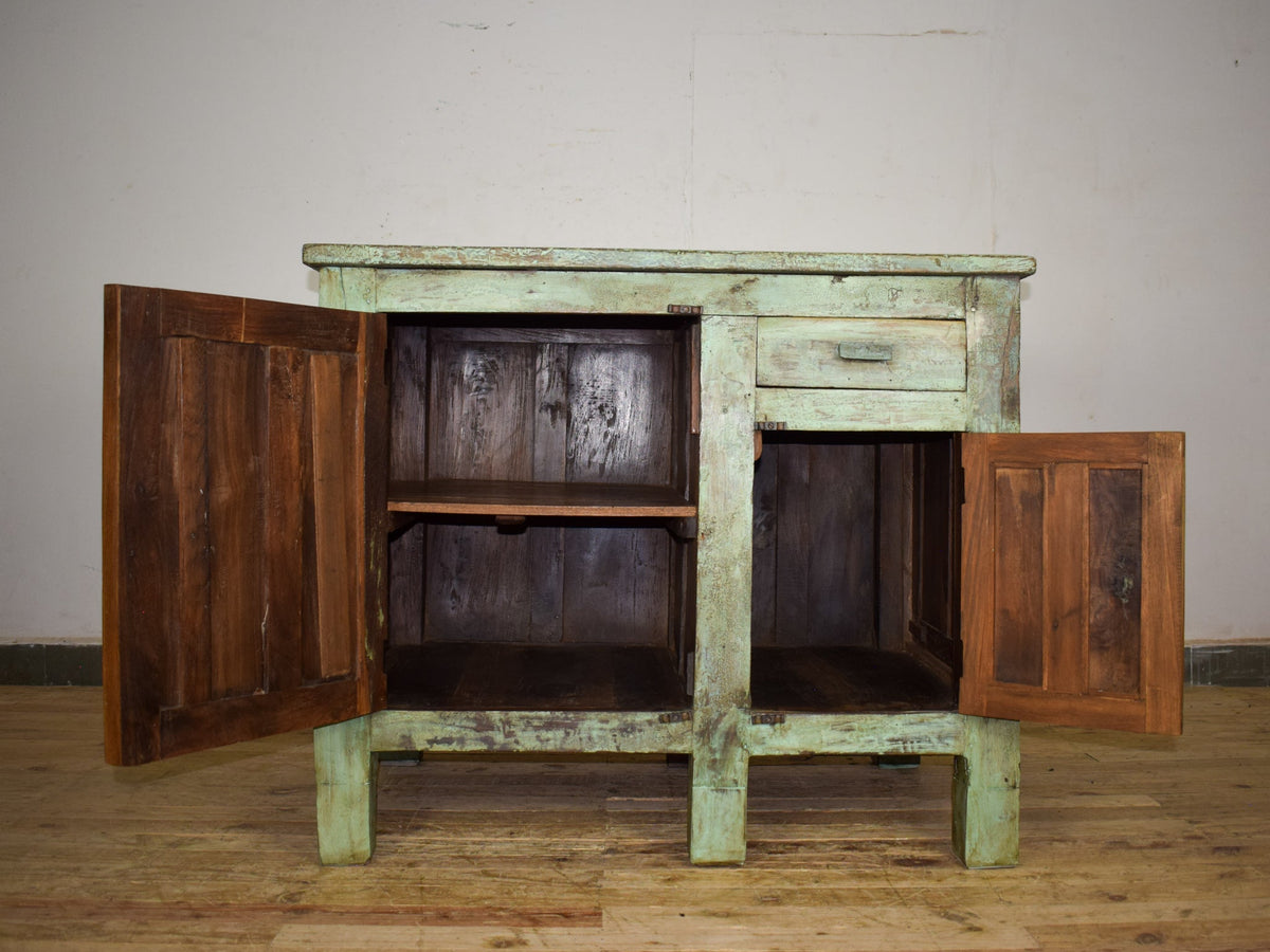 Vintage Painted Kitchen Island Cupboard Cabinet