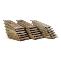 Vintage Style Reclaimed Wood White Wash Bowl Tray