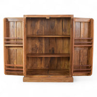Vintage Rustic Teak Wood Fitted Interior Cupboard Cabinet Storage