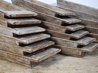 Vintage Style Reclaimed Wood White Wash Bowl Tray