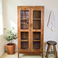 Vintage Rustic Hard Wood Cupboard Cabinet Storage